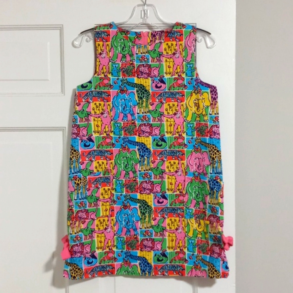 🌈VERY RARE Lilly Pulitzer🌈- Girl's "Partyland Patch" Shift Dress - Picture 2 of 16